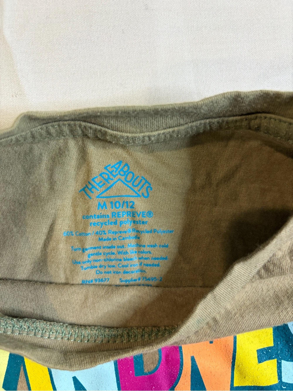 Kids Graphic Tee - Kindness Counts in Olive Green - Picture 3 of 4